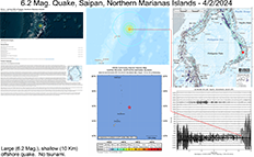 image of map and information pertaining to the April 2, 2024 Marianas earthquake