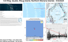 image of map and information pertaining to the April 5, 2024 Marianas earthquake