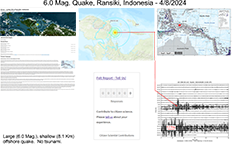 image of map and information pertaining to the April 8, 2024 Indonesian earthquake