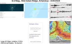 image of map and information pertaining to the April 26, 2024 Antarctic earthquake