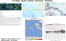 image of map and information pertaining to the May 5, 2024 Indonesian earthquake