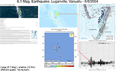 image of map and information pertaining to the May 8, 2024 Vanuatu earthquake