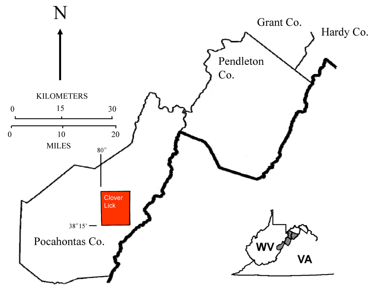 Location Map, Cloverlick Quadrangle