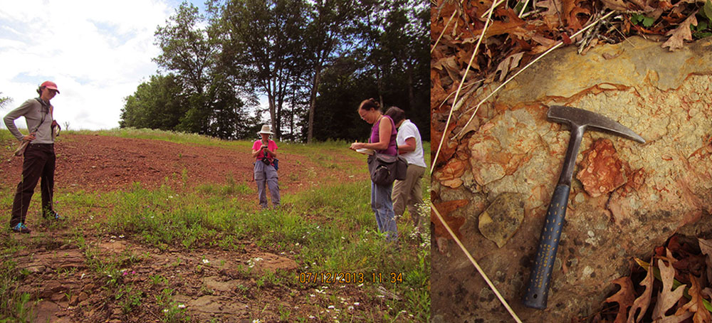 Contact between Mississippian Maccrady and Price formations, Marlinton, WV