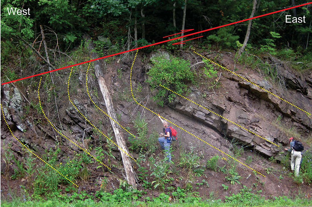 Thrust fault in the Juniata northwest of Minnehaha Springs